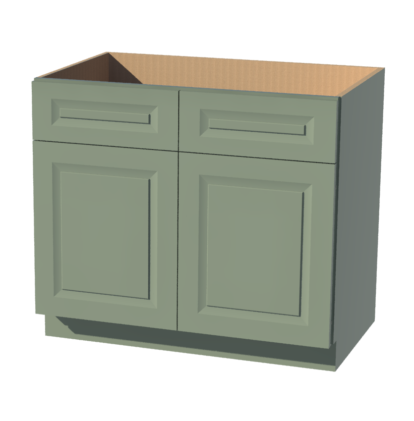 Olive Green  39" W x 34.5" H x 24" D Sink Base Cabinet