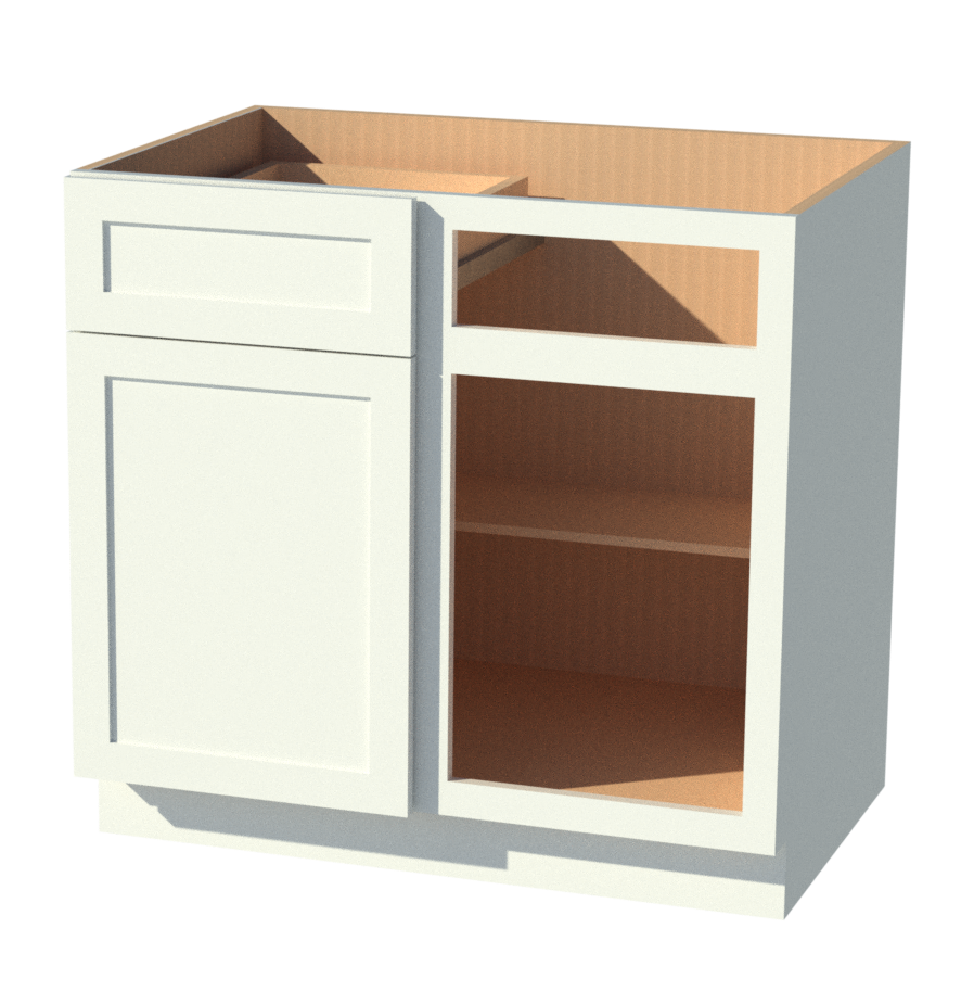 Shaker White 42-45" W x 34.5" H x 24" D Base Blind Corner Cabinet
