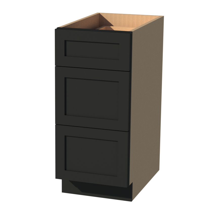 Shaker Black 15" W x 34.5" H x 24" D Drawer Base Cabinet
