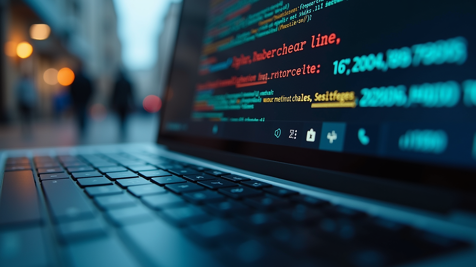 Close-up view of a laptop screen showing a cybersecurity alert