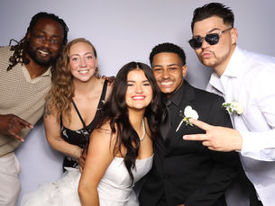 Wedding Couple and their friends in the Glam Booth