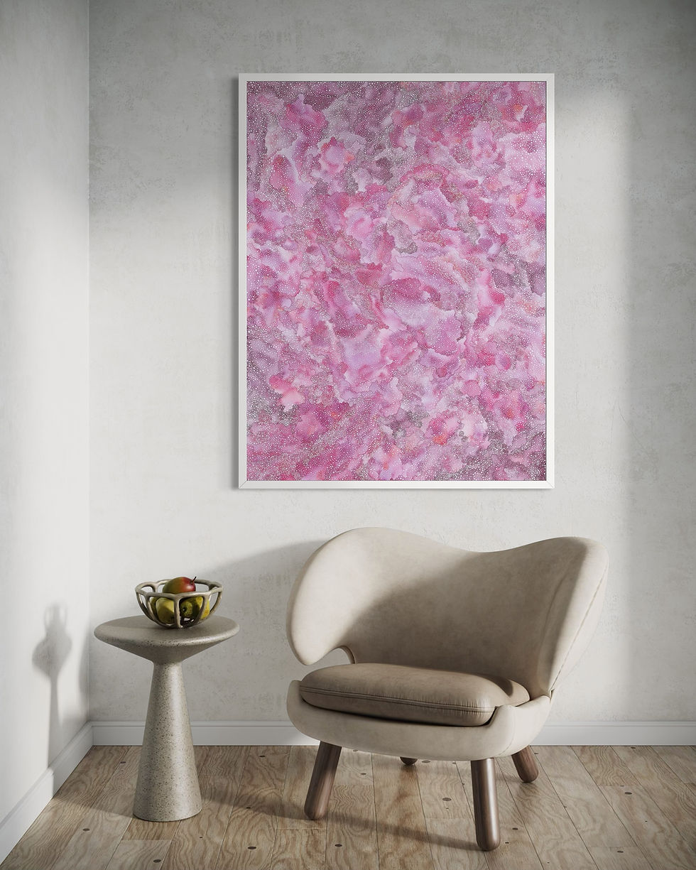 Escape in Red, 2026, displayed in a contemporary interior