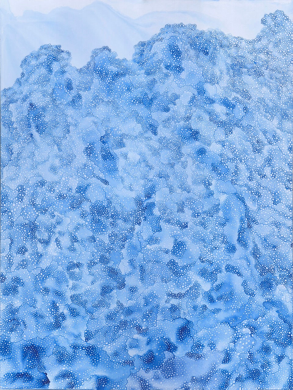 Intuition original blue India ink artwork by Nataly Horan Gutierrez