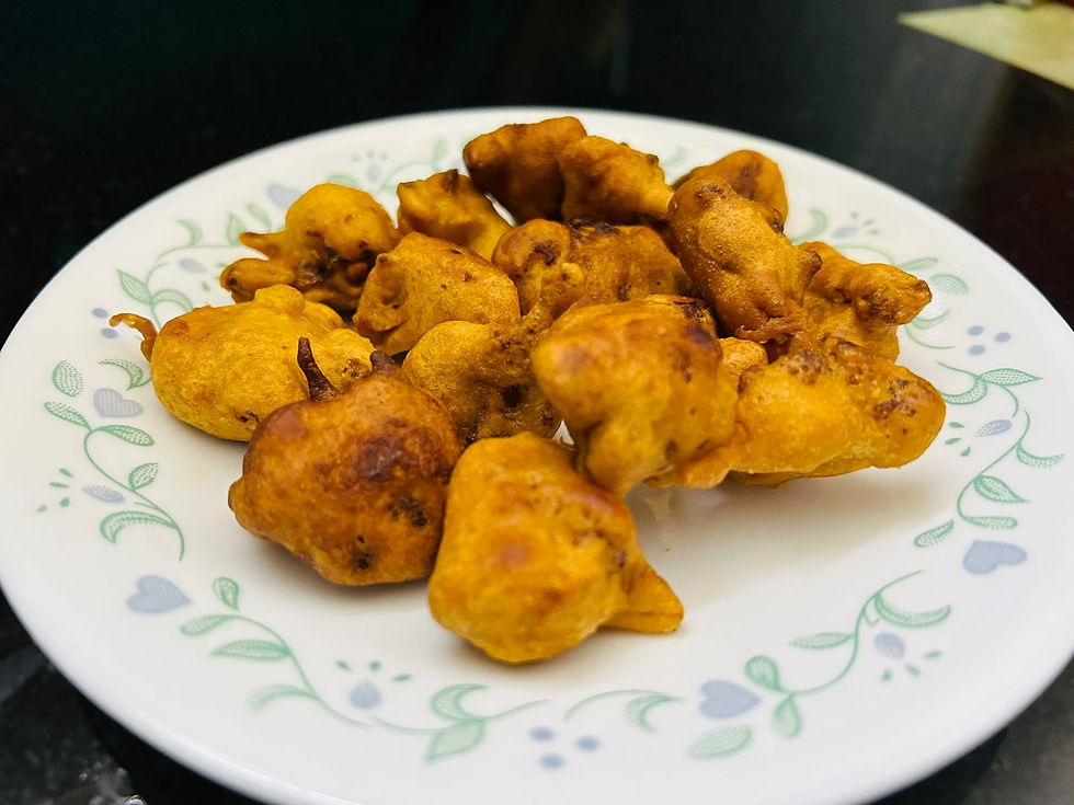 cauliflower fritters served in a plate