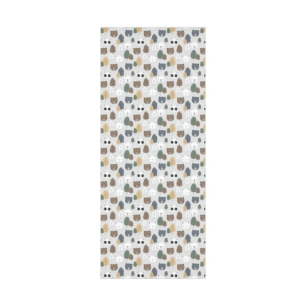 Thumbnail: Large sheet of cute bear face ecofriendly wrapping paper