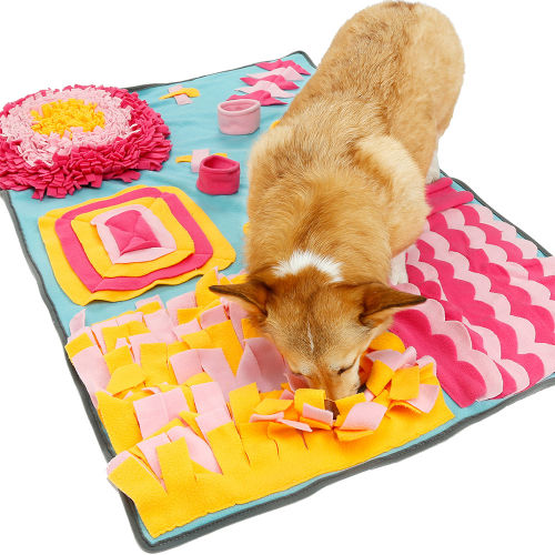 pink orange blue sniffer mat