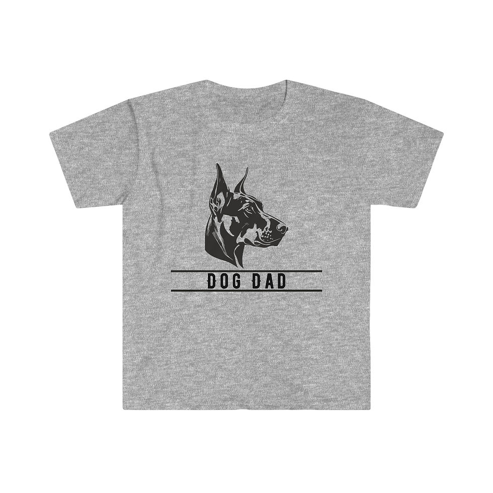 Gray tshirt with Doberman dog face