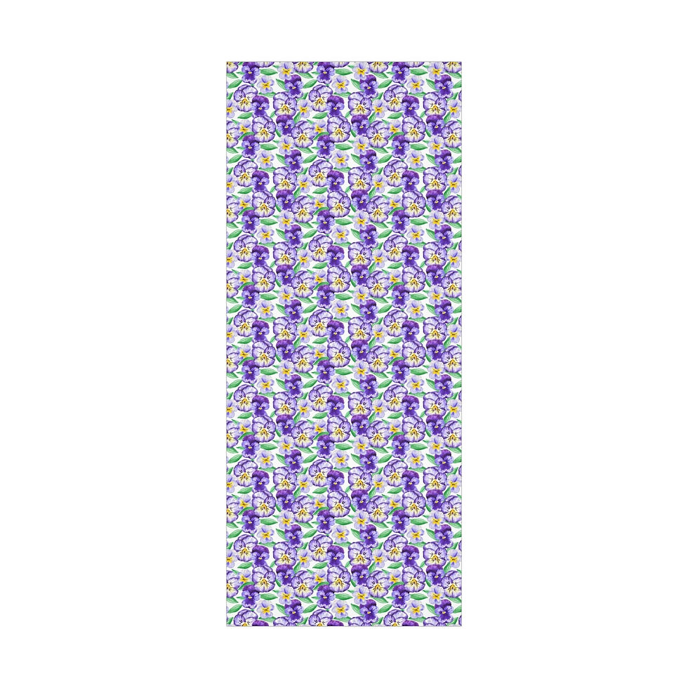 Thumbnail: Large sheet of sustainable watercolor pansies gift wrap