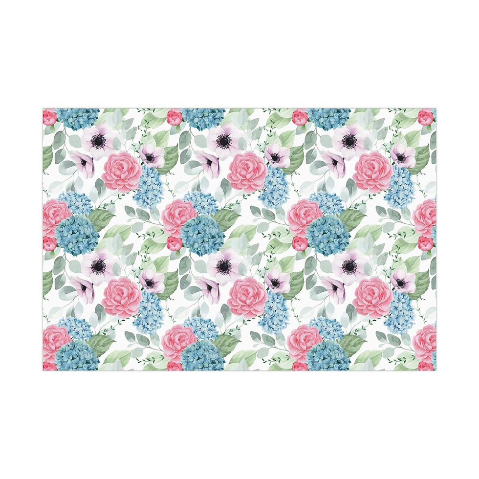 Small sheet of watercolor springtime floral gift wrap