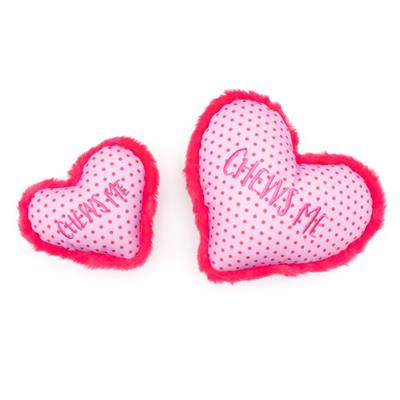 Large and small heart shaped dog toys