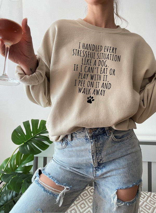 Tan funny dog sweatshirt