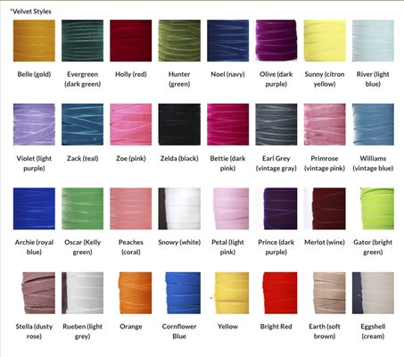 Thumbnail: color chart for velvet puppy collar