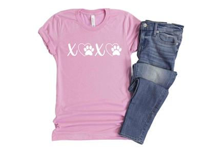 Thumbnail: Lilac hugs and kisses shirt styled with blue jeans