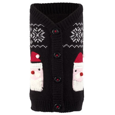 black santa dog sweater