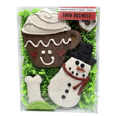 snowman dog treat box