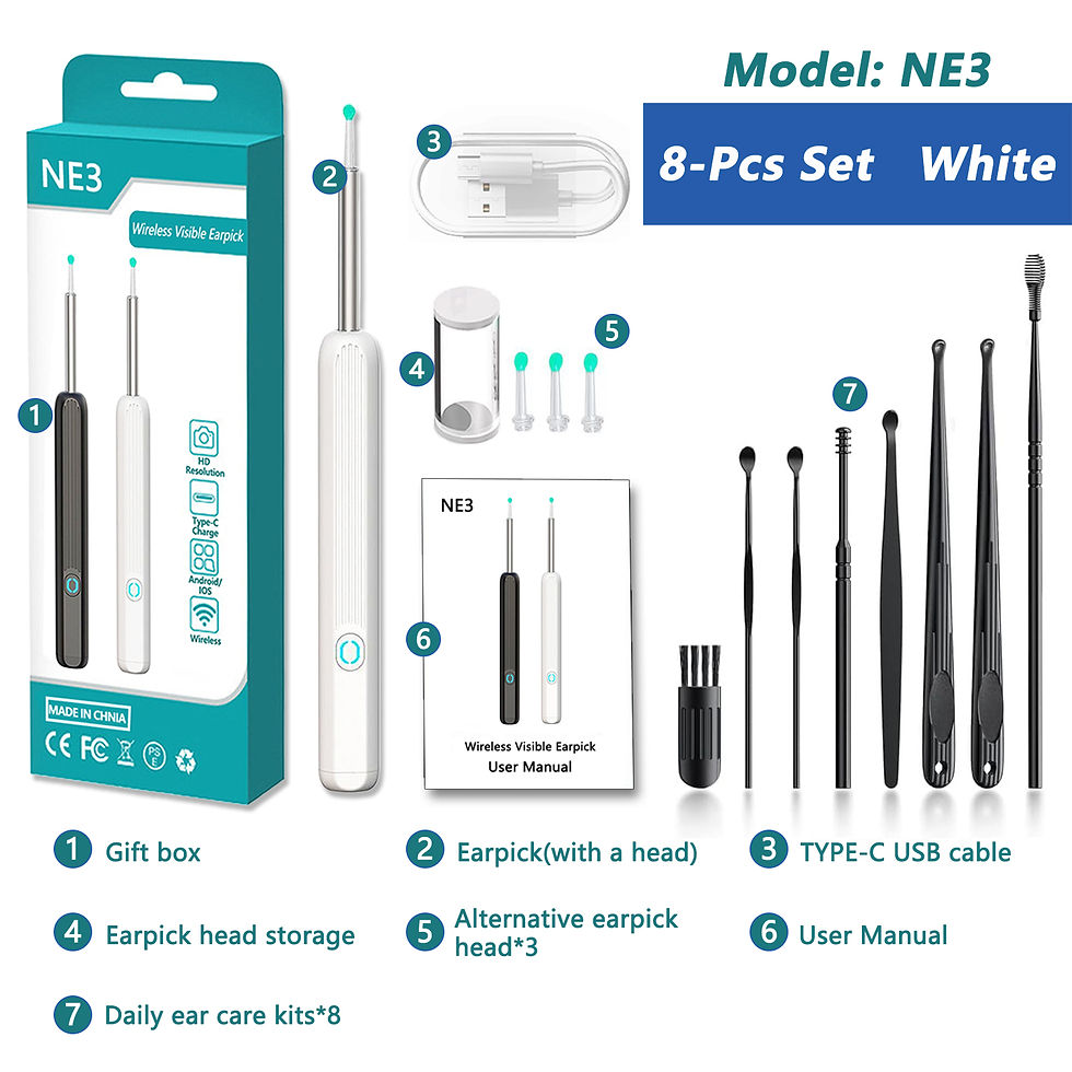 Thumbnail: Smart Visual Ear Cleaner HD Ear Sticks Otoscope USB C Charging Endoscope Wax Rem