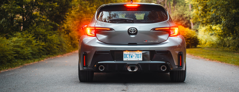 Toyota Corolla GR rear profile view
