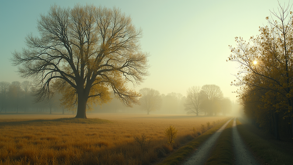 Wide angle view of a peaceful rural landscape