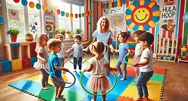 DALL·E 2024-11-08 16.36.07 - A vibrant, cheerful hula hoop class for toddlers aged 2-3 yea
