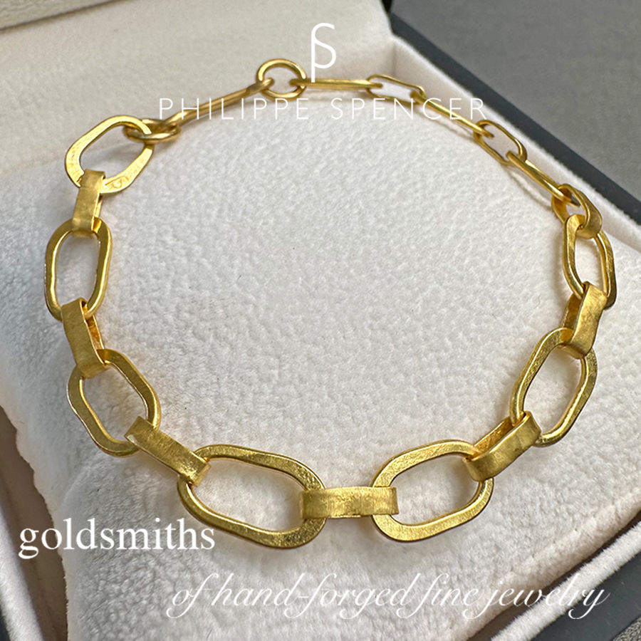 Thumbnail: Solid 22K Gold Oval Link Bracelet