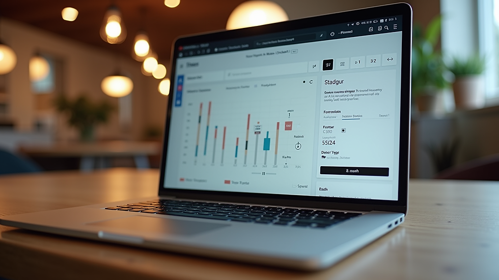 eye-level view of a laptop showing a fitness app with workout plan