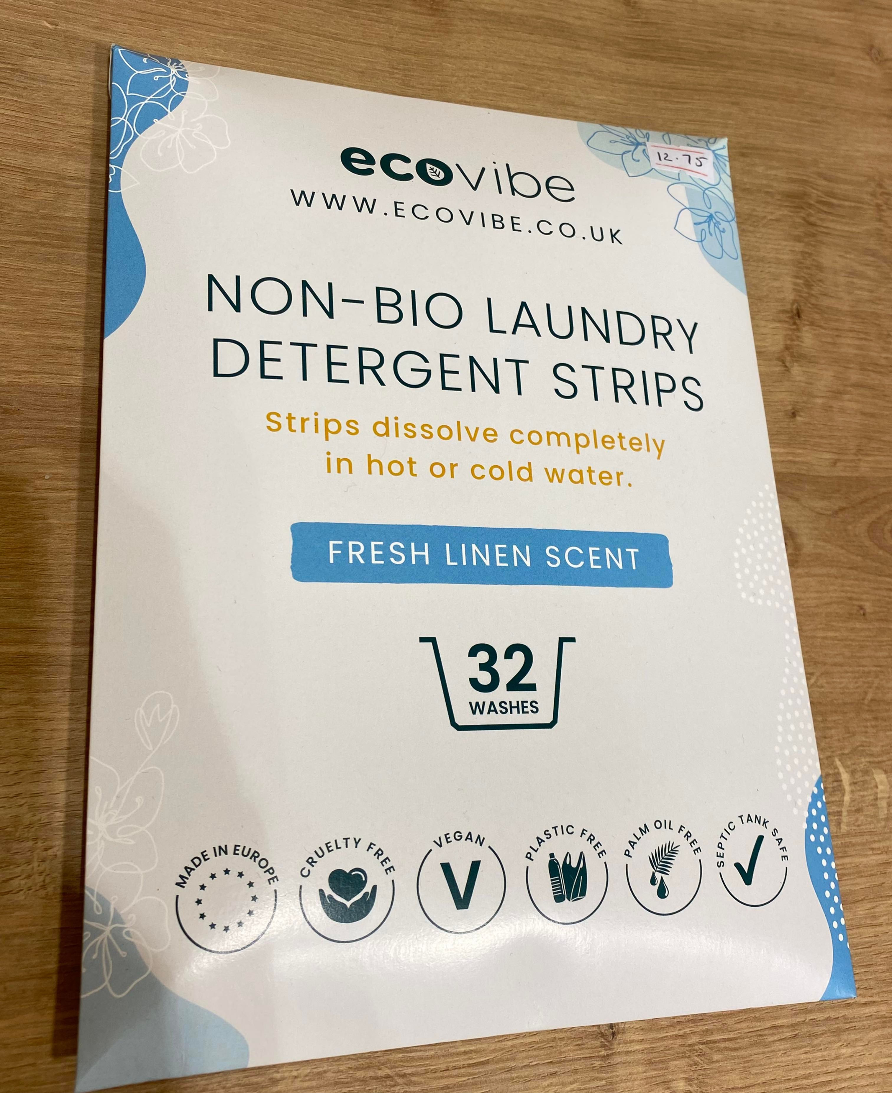 Non-bio laundry detergent strips