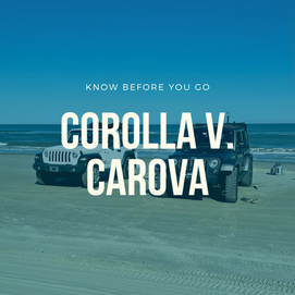 Two jeeps parked on the beach in Corolla, NC