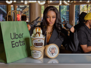 Tyra Banks Uber Eats Mama Carolyn Ice Cream