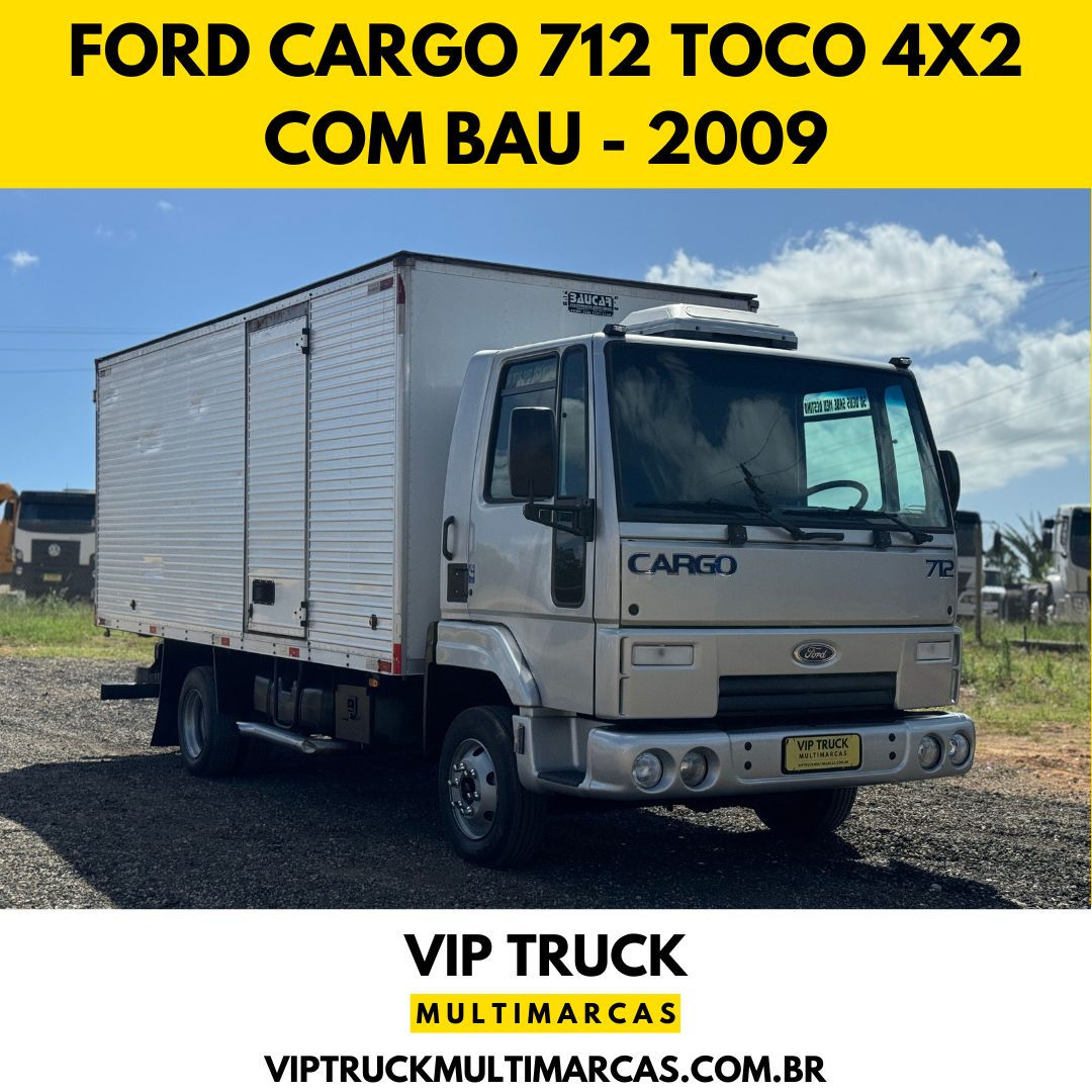 FORD CARGO 712 TOCO 4X2 COM BAU DE ALUMINIO ANO 2009 - MOTOR NOVO