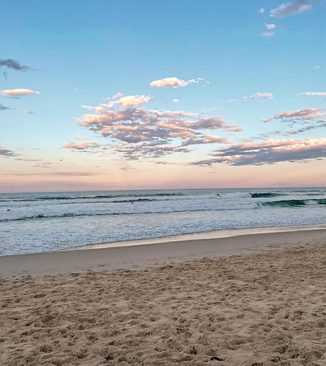 peregian beach sunset, ocean sunset, orange and blue colours