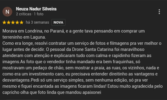 avaliacao drone santa catarina neuza nadur