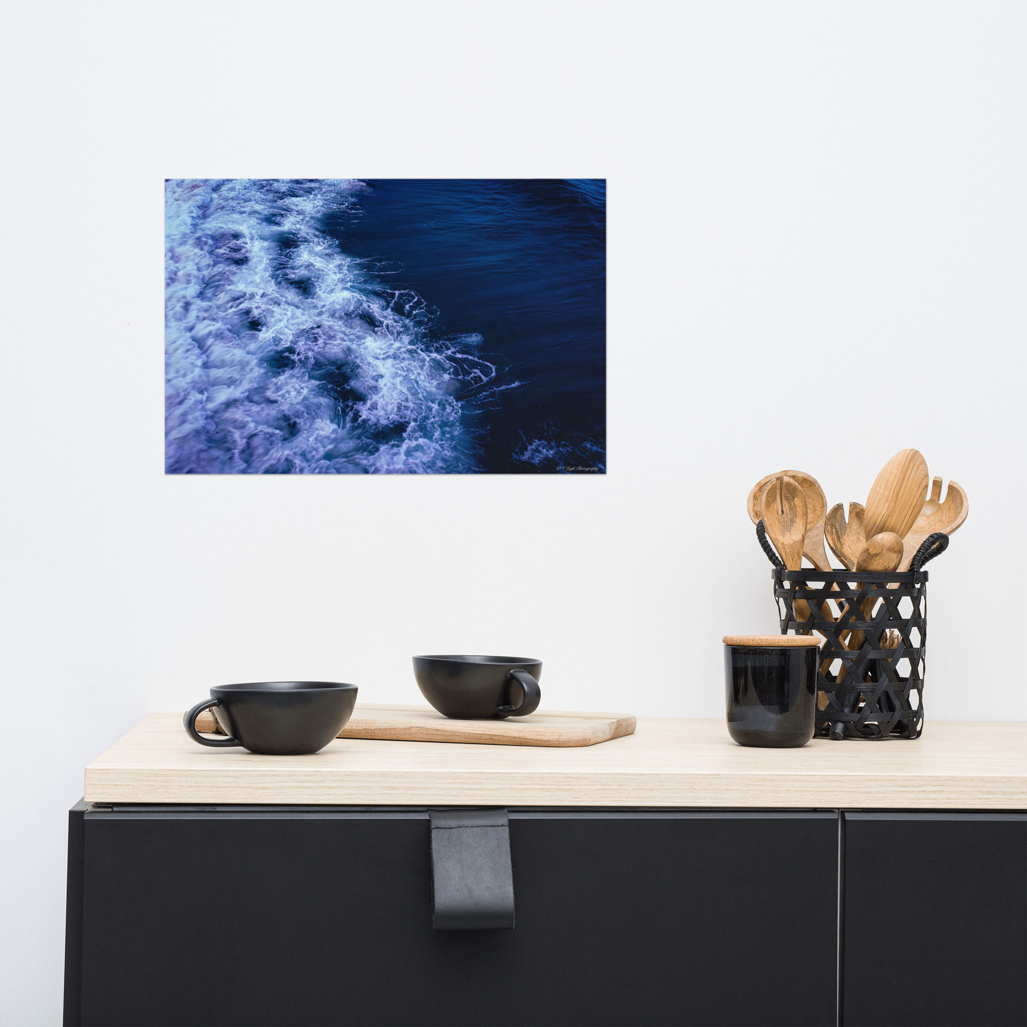 Poster of Blue Crashing Waves from Above