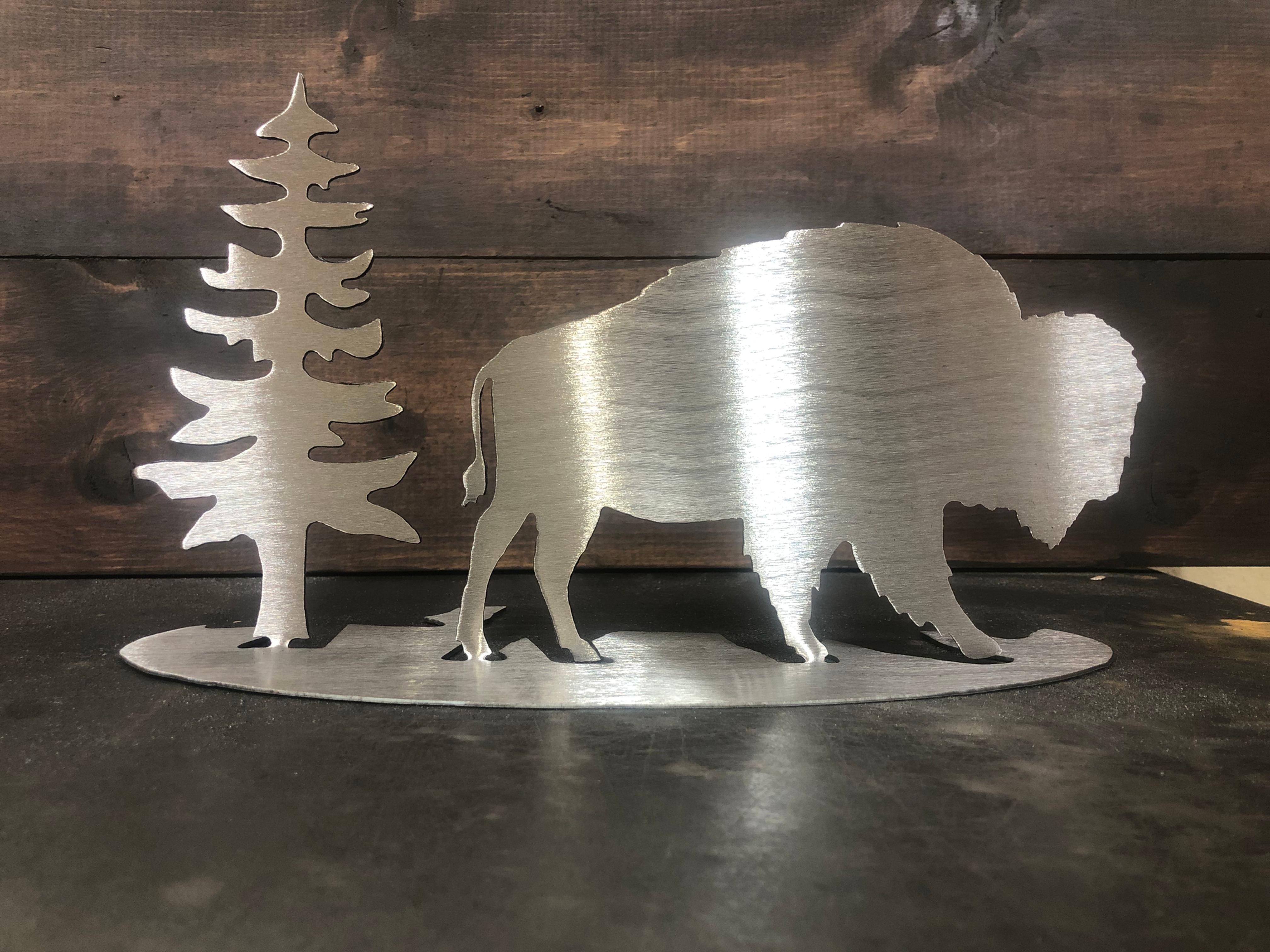 Bison 2-D Metal Art ( pkg of 4) Item#0489