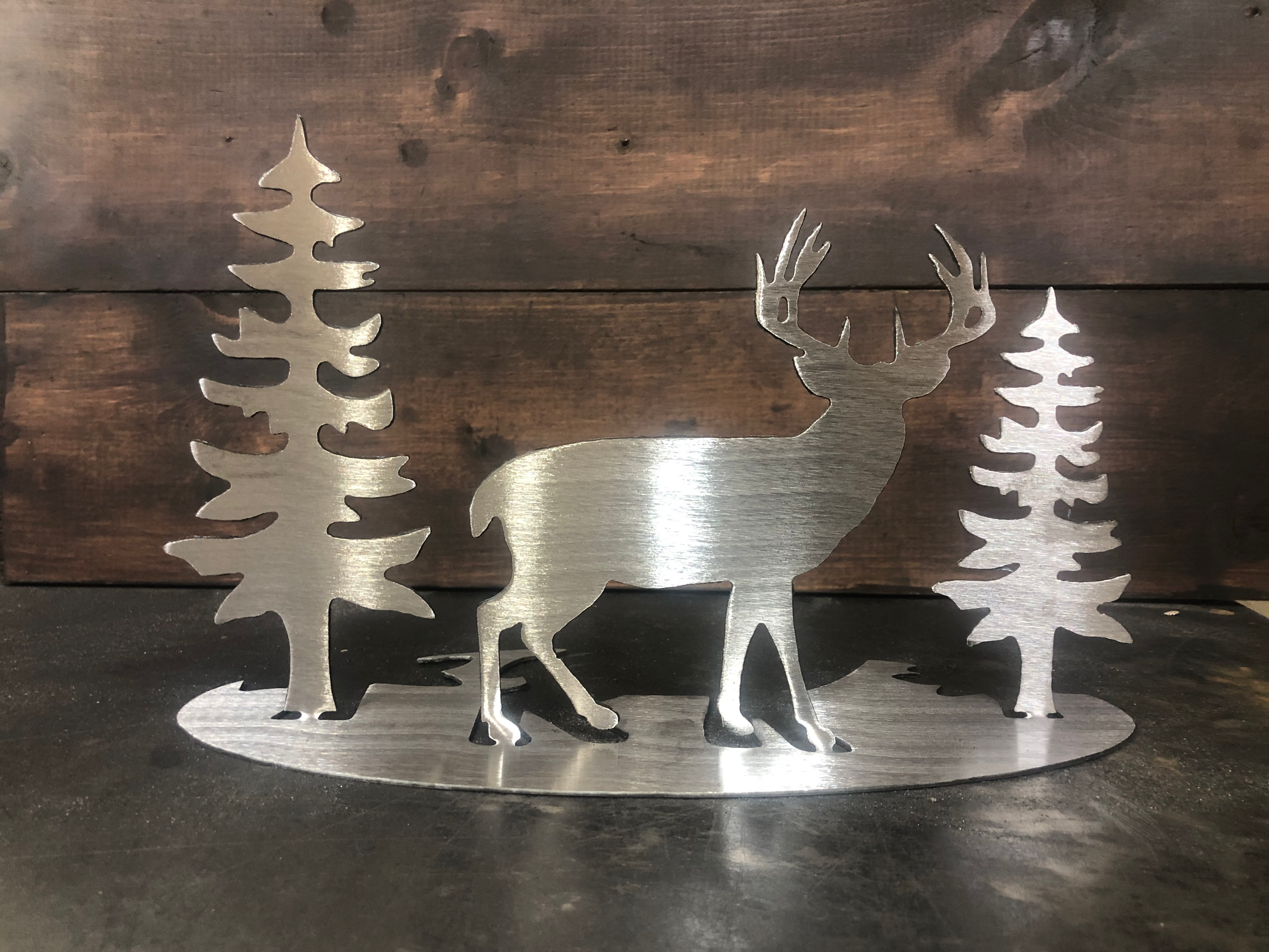 Deer in Forest 2-D Metal Art ( pkg of 4) Item#0488