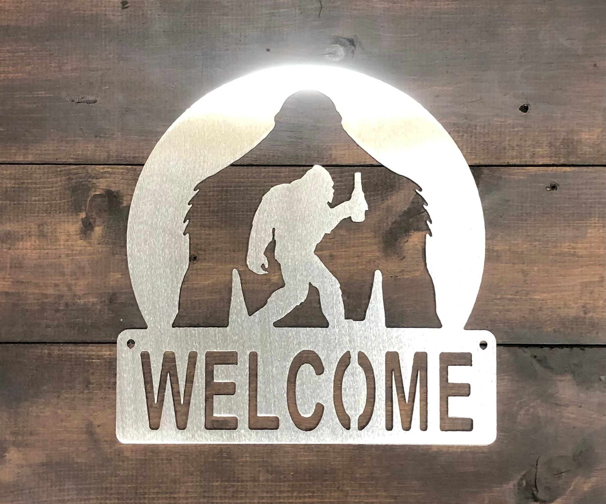 Welcome Bigfoot with beer ( pkg of 4 units) Item#0163