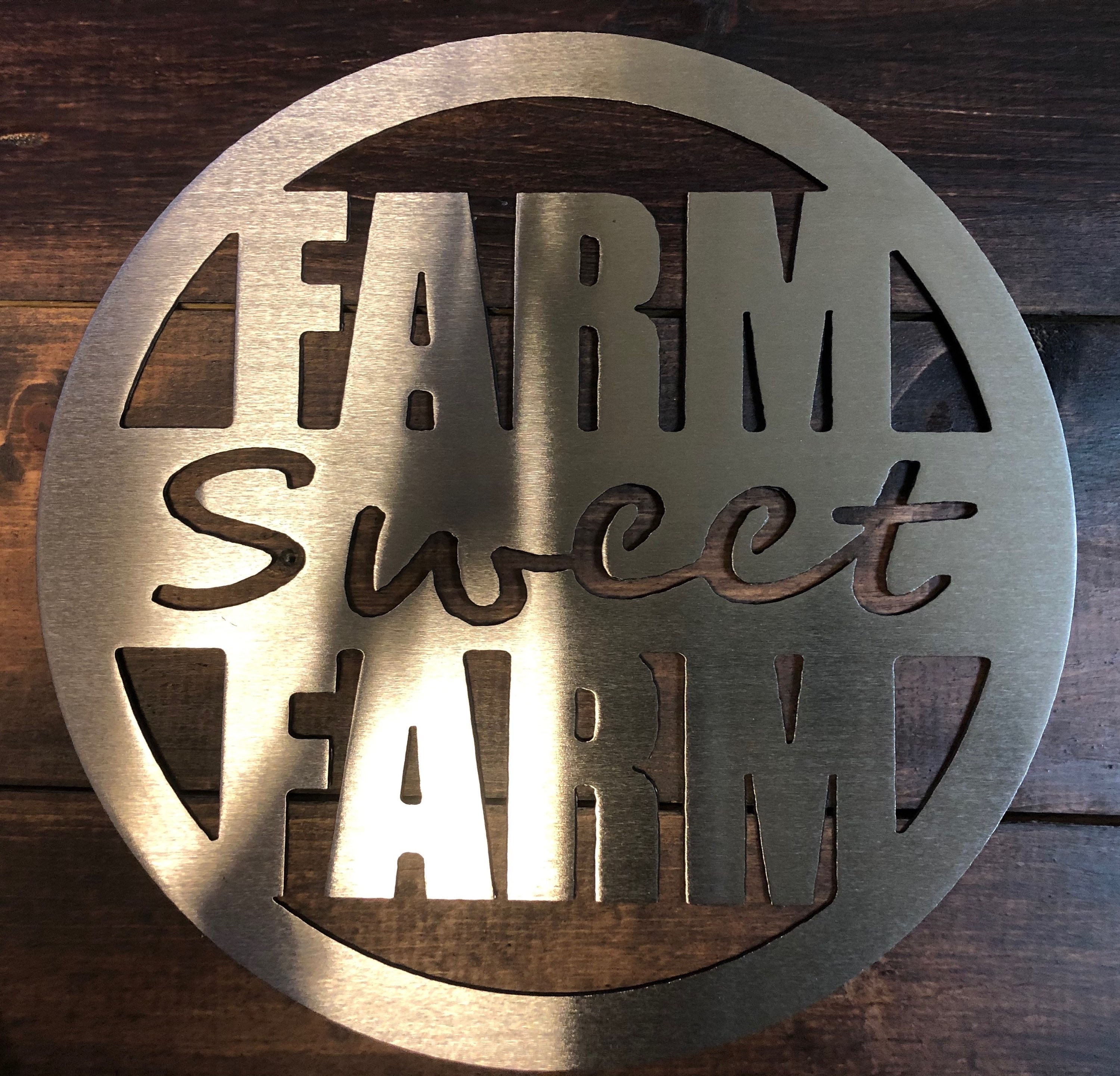 Farm Sweet Farm Metal Art Wall Signs (pkg. of 4 units) Item#0045