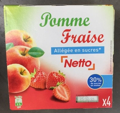 Compote Pomme Fraise X4 Netto 400gr Netto Balbigny Compote Pomme Fraise X4 Netto 400gr Netto Balbigny