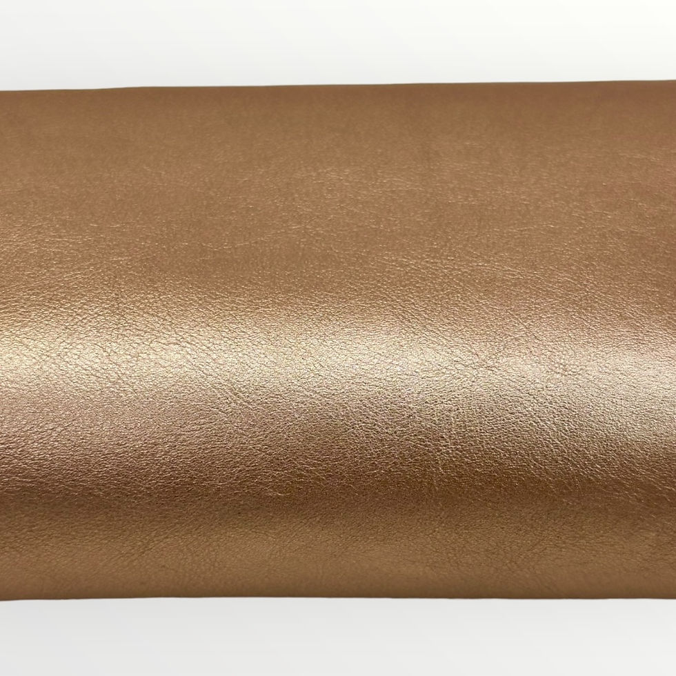 Thumbnail: A sample of medium brown leather with a sheen