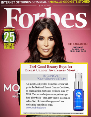 Miniaturbild: Magazincover mit dunkelhaariger Frau in schwarzem Kleid und Blaue Flasche mit weißem Pumpspender