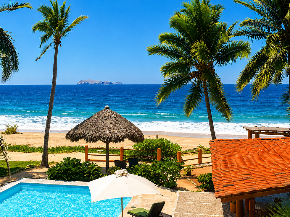 A beautiful beachfront property on the Pacific Coast of Mexico.