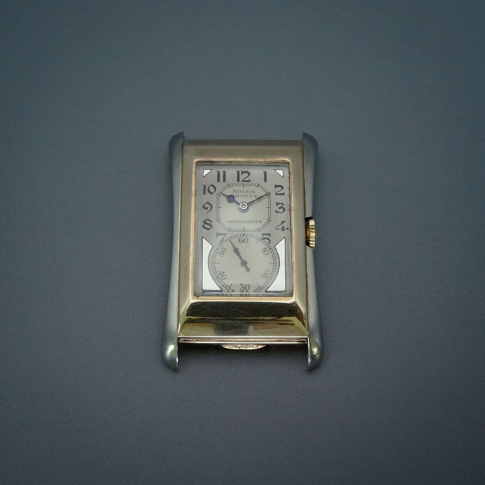 ROLEX PRINCE BRANCARD, 9K WHITE AND YELLOW GOLD, REF. 971U, circa 1930