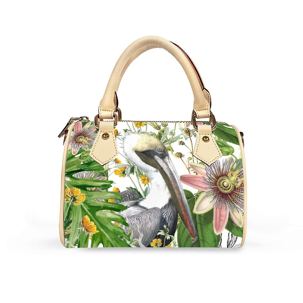 Back of the Botanical Sam Barrel Bag from the Summer Citrus Collection