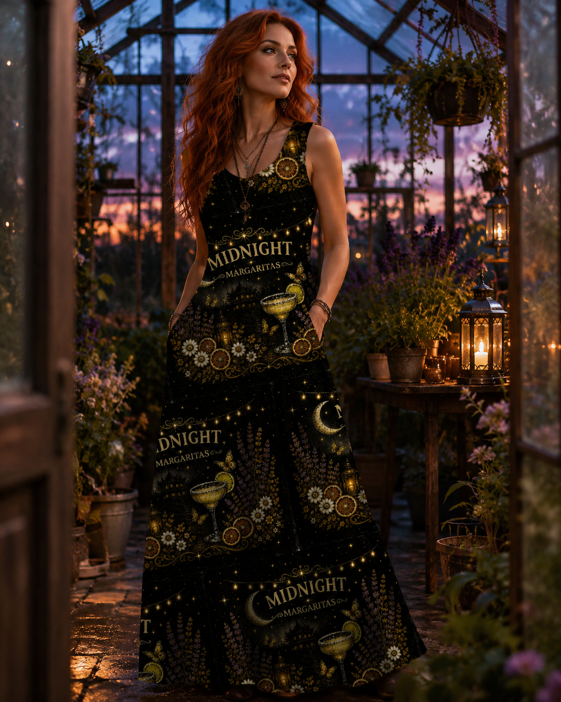 Front of the Midnight Gypsy Collection: Midnight Margaritas Dress