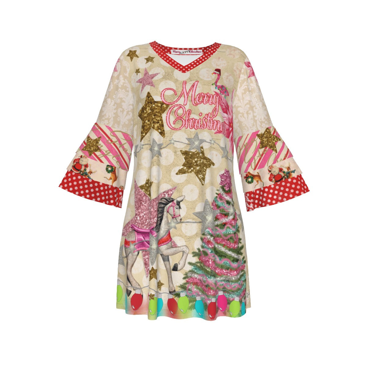 Front of the Jolly Gypsy Ruffle Dress from the Merry Gypsy Christmas Colleciton.