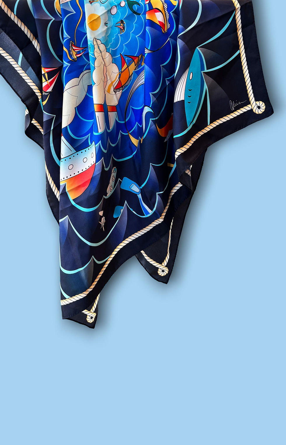 Carré de soie "L'œil du cyclone"