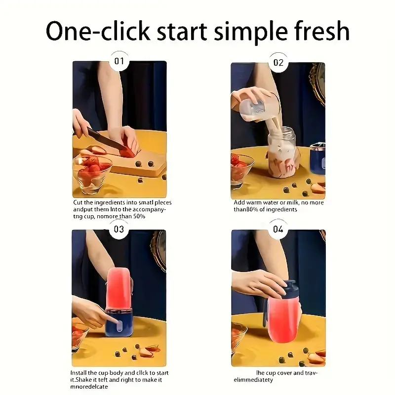 Thumbnail: Compact Rechargeable Small Juicer Cup - Multi-Functional, Portable, and Safe - L