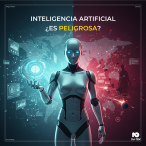 Imagen de un robot que representa la inteligencia artificial dividida en una parte buena y en otra mala
