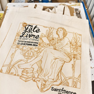 Fête du Livre de St Etienne 2024, les tote-bags dessinés par Eric Bourgier