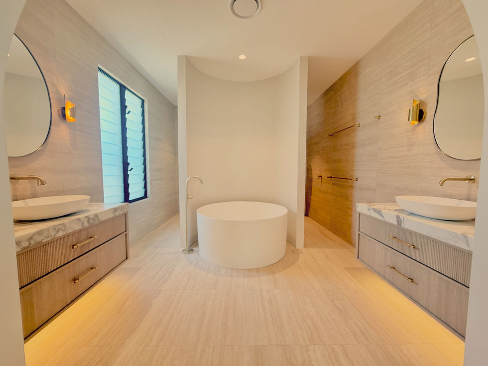 Modern, luxury bathroom in custom built home