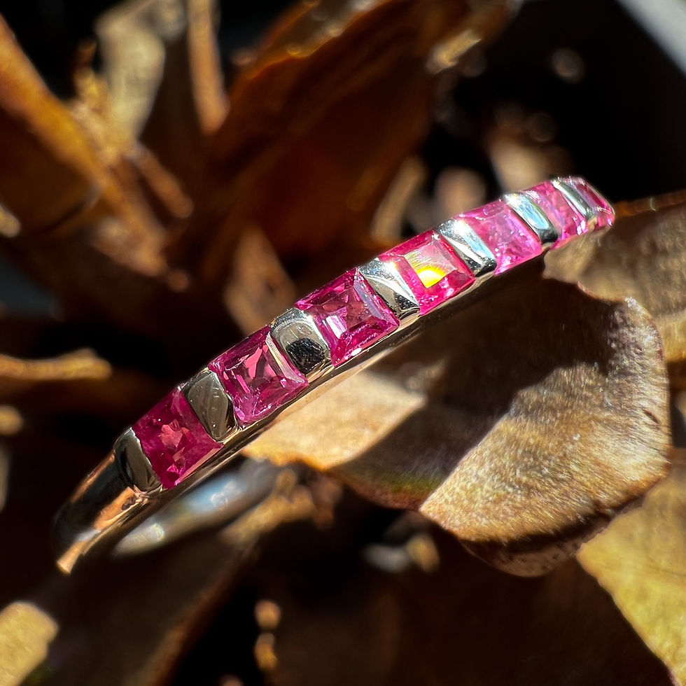 Thumbnail: Pink sapphire silver ring